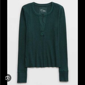 Aerie Fireside Long Sleeve Henley T-Shirt